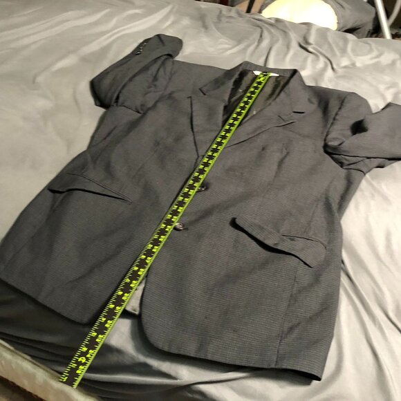 Evan-Picone Mens Suit Blazeer Jacket 42R Wool Gray Houndstooth Single-Breasted - Picture 8 of 15